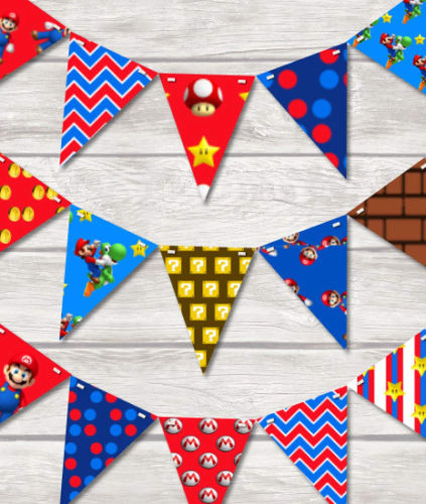 MARIO MADNESS BUNTING Children's Bedroom/Playroom/Party Decoration