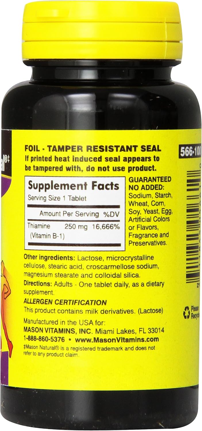Mason Natural, Vitamin B Complex Multivitamin, Softgel, 100-Count Bottles (Pack of 3), Dietary Supplement Supports Energy Production, Nervous System, and Cognitive Function Including Memory: Health & Personal Care