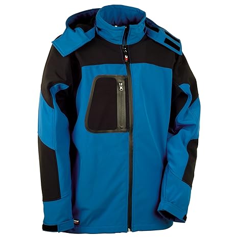 Cofra Softshell Winterjacke Sweden V101 wasser-/ windabweisende Funktionsjacke 02 schwarz/blau, Größe 44