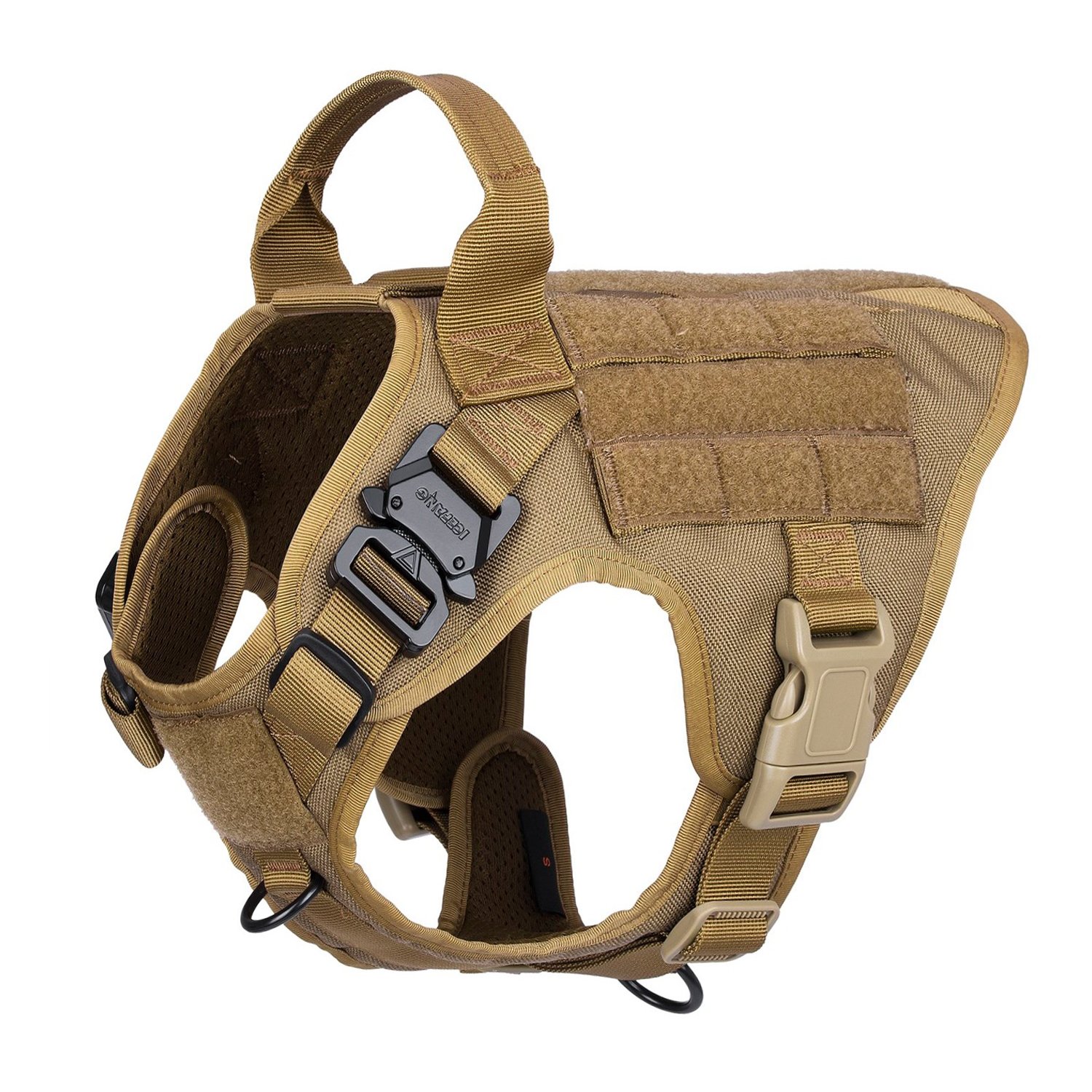 ICEFANG Small Dog Molle Harness,K9 Working Dog Tactical Vest,No Pulling