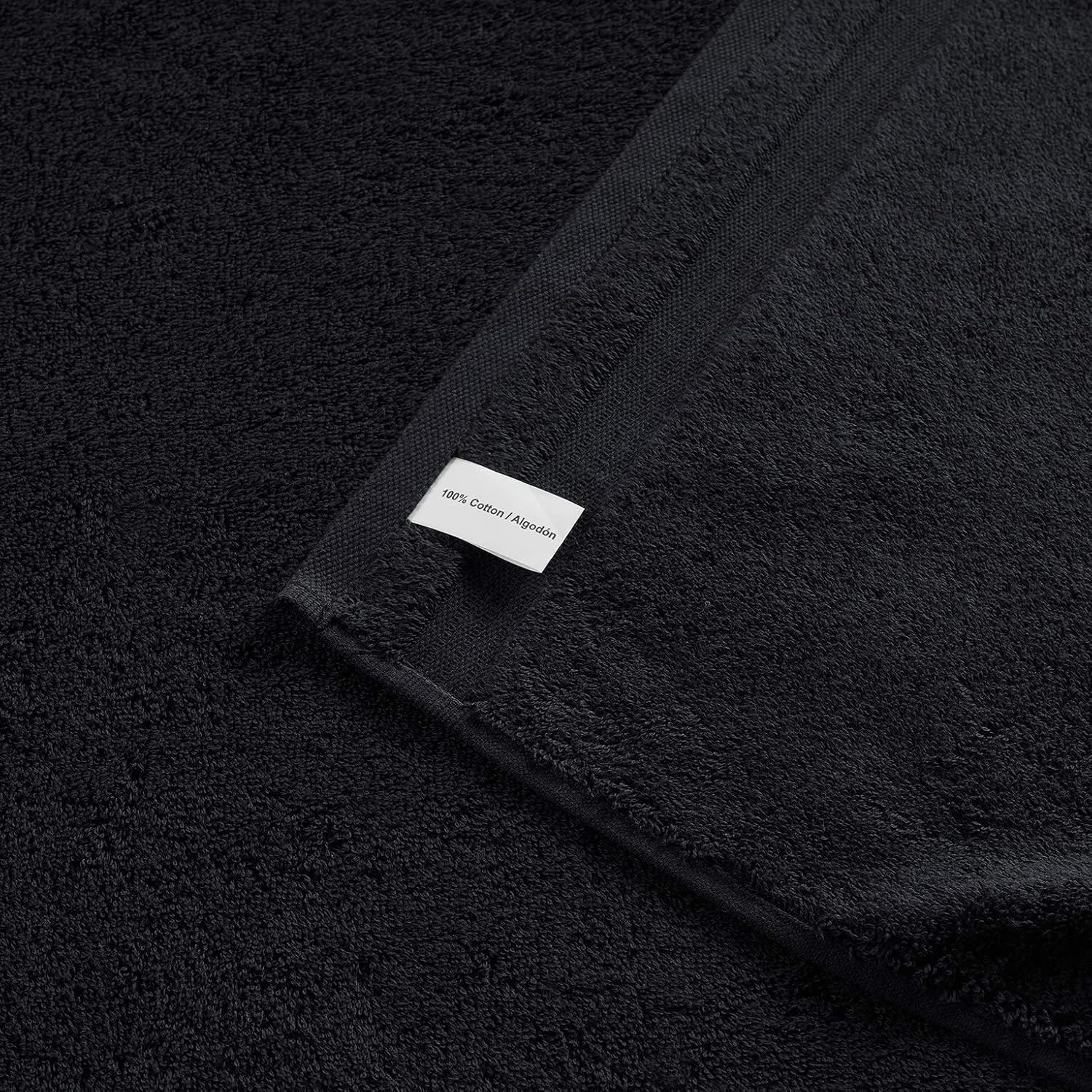 Qute Home Spa & Hotel Towels 6 Piece Towel Set, 2 Bath Towels, 2 Hand Towels, and 2 Washcloths - Black: Home & Kitchen