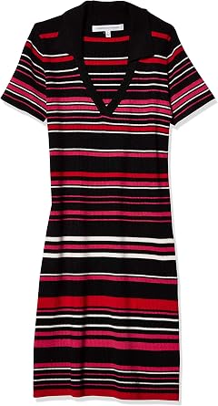 Motley Sweater Stripe Collared Dress 