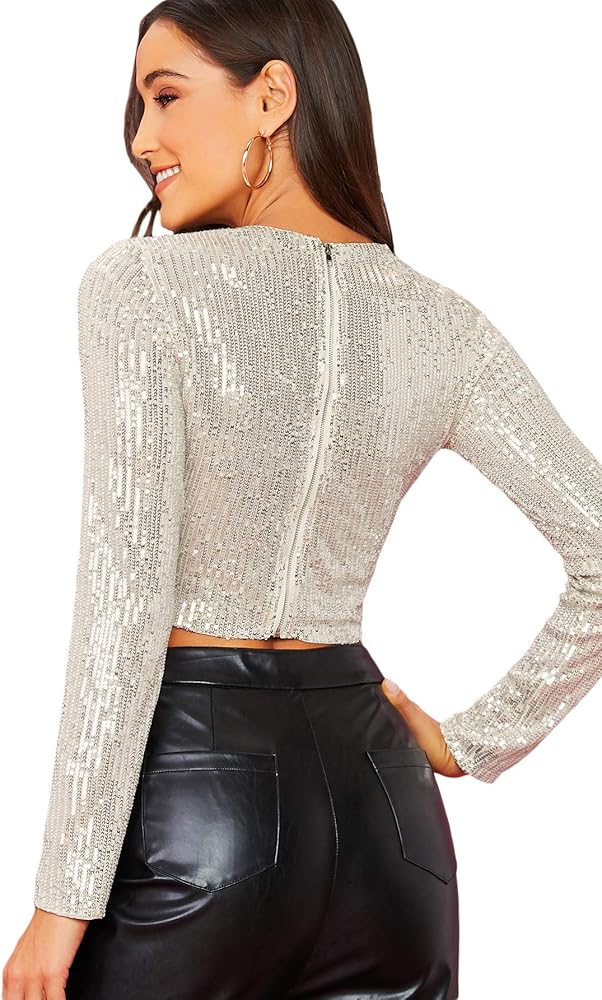 sequin bell sleeve top