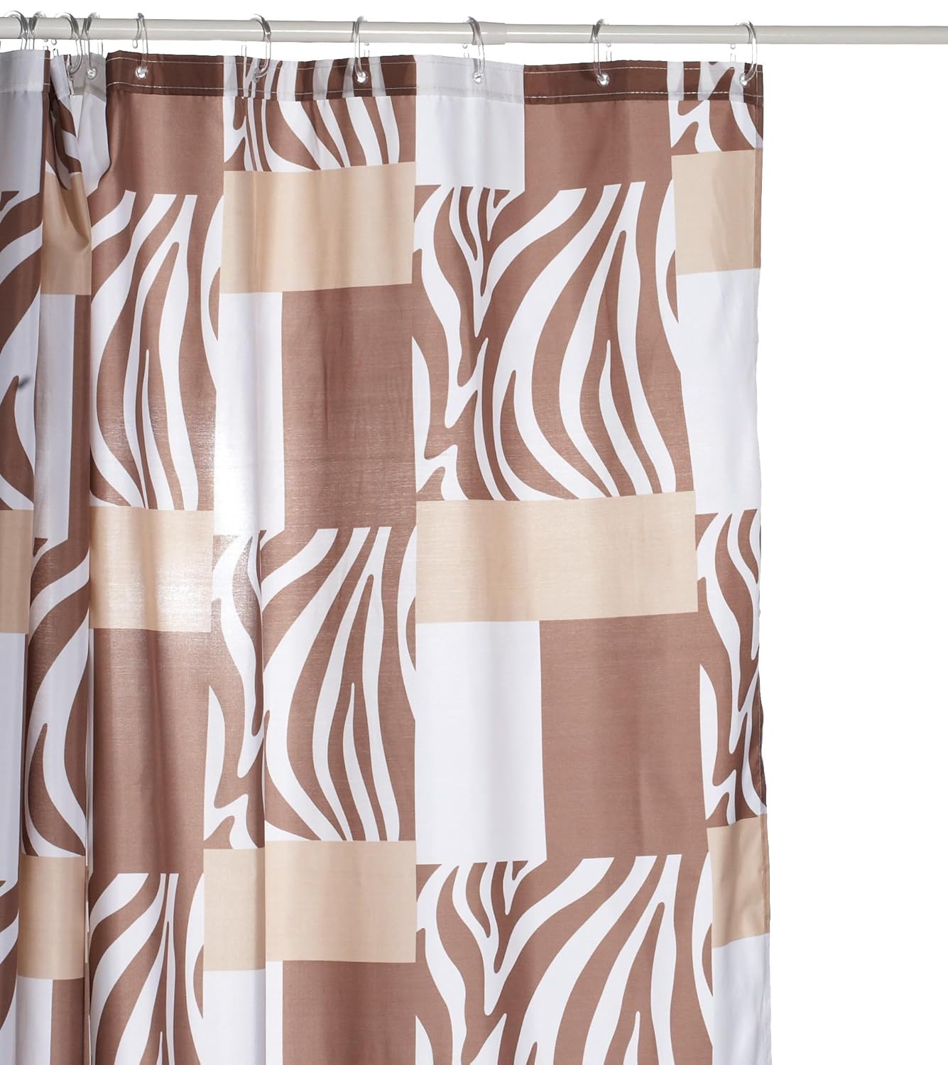 Spirella Bantu Brown Textile Polyester Shower Curtain, 180 x 200 cm