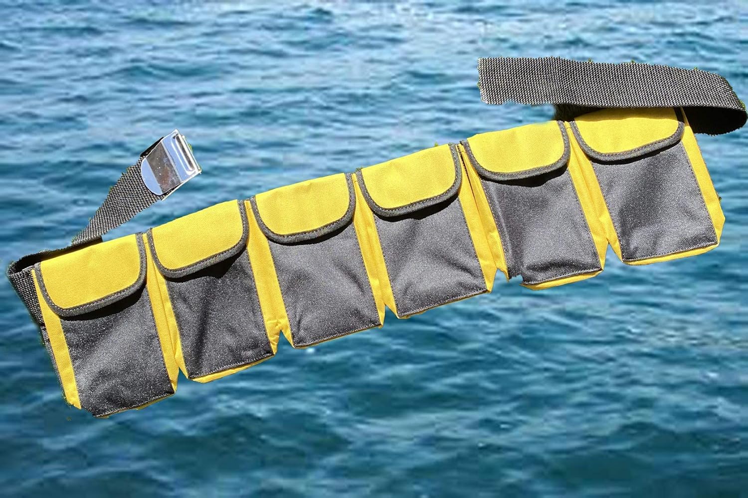 AKMScuba Diving Pocket Weight Belt Yellow (6 pocket Large) Buy Online