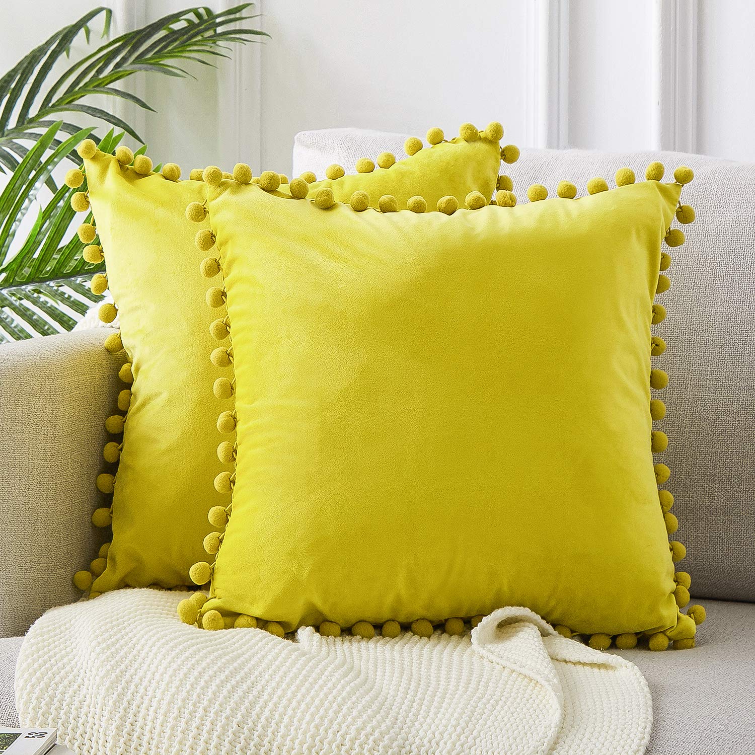 lemon yellow throw pillows