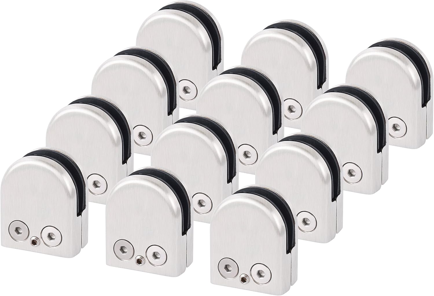 WOLFTEETH 4X Stainless Steel Shelf Stair Glass Clamp Bracket Holder Flat Base 68 mm BigaMart