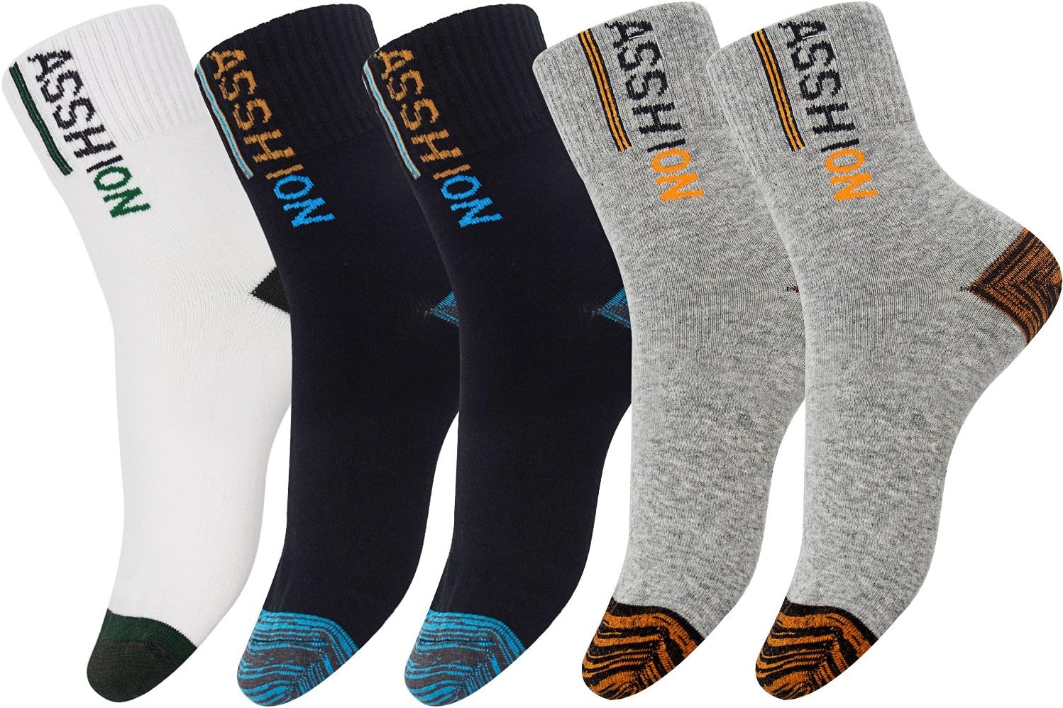 Men's Athletic Socks, 5 Pairs Comfort Trainer Sports Socks, Cotton, Antibacterial, Deodorant Sock without Bad Smell After Wearing for 7 Days