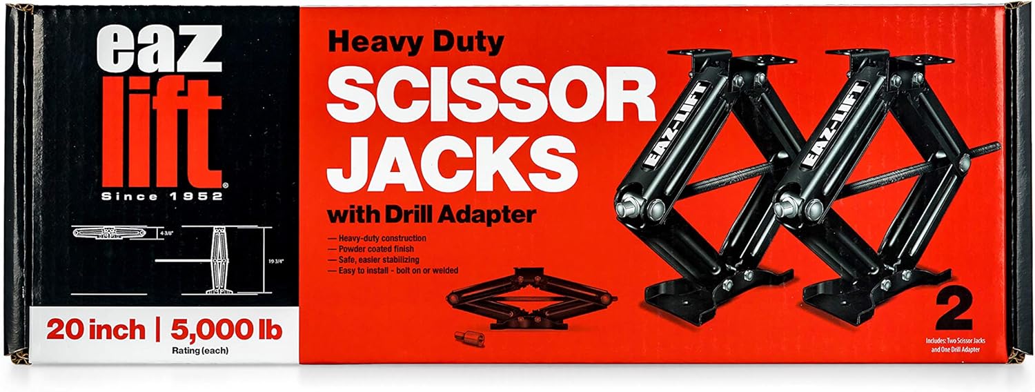 Eaz-Lift 20" RV Stabilizing Scissor Jack, Fits Pop-Up Campers and Travel Trailers - Pack of 2 (5,000lb rating) - 48800: Automotive