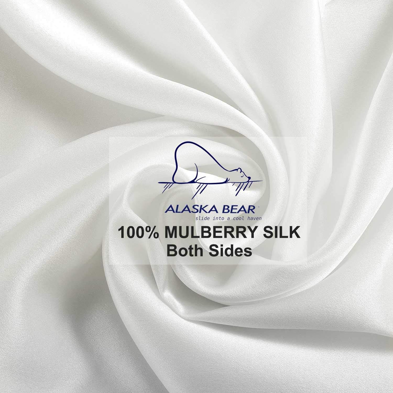 ALASKA BEAR Natural Silk Pillowcase, Hypoallergenic, 19 Momme, 600 Thread Count 100 Percent Mulberry Silk, Queen Size with Hidden Zipper (1, Ivory White): Home & Kitchen