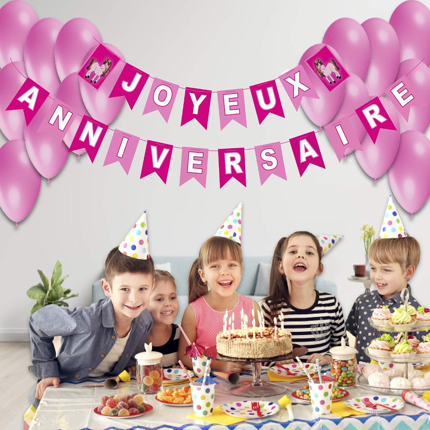 Decoration Anniversaire Joyeux Anniversaire Rose Pour Enfant Licorne Ballon Decoration Fete Banniere 1 An 2 3 4 5 A 10 Ans Baudruche Guirlande Ballons Deco Kit Happy Birthday Enfants Loisirs Creatifs Cuisine Et Maison Schoolofbabywearing Com