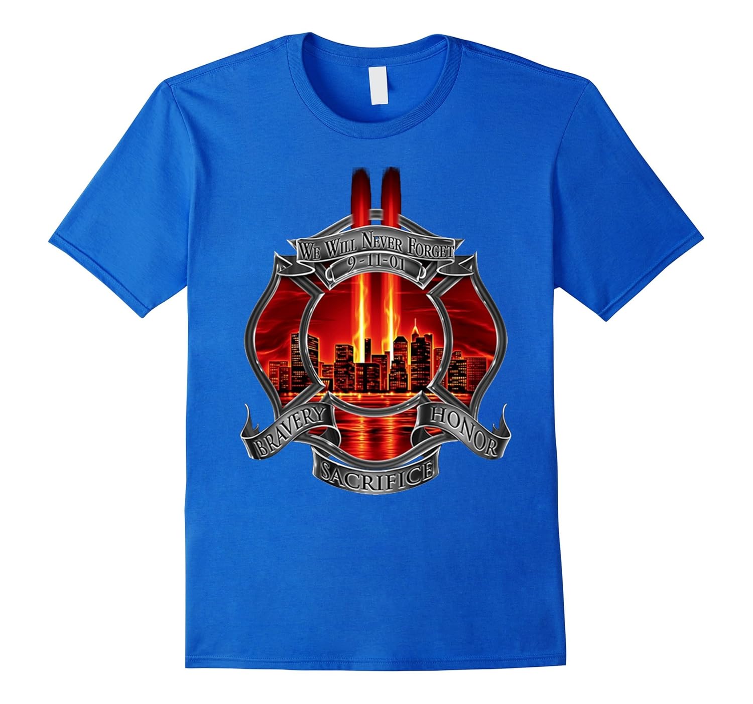 9/11 Memorial Never Forget Patriot Day T-Shirt Firefighter-anz