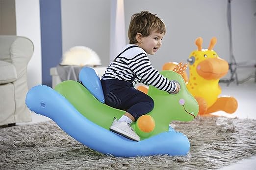 NHR Bestway Up, in & Over Baby Animal Rocker for 1 to 3 Years for Kids (Green)