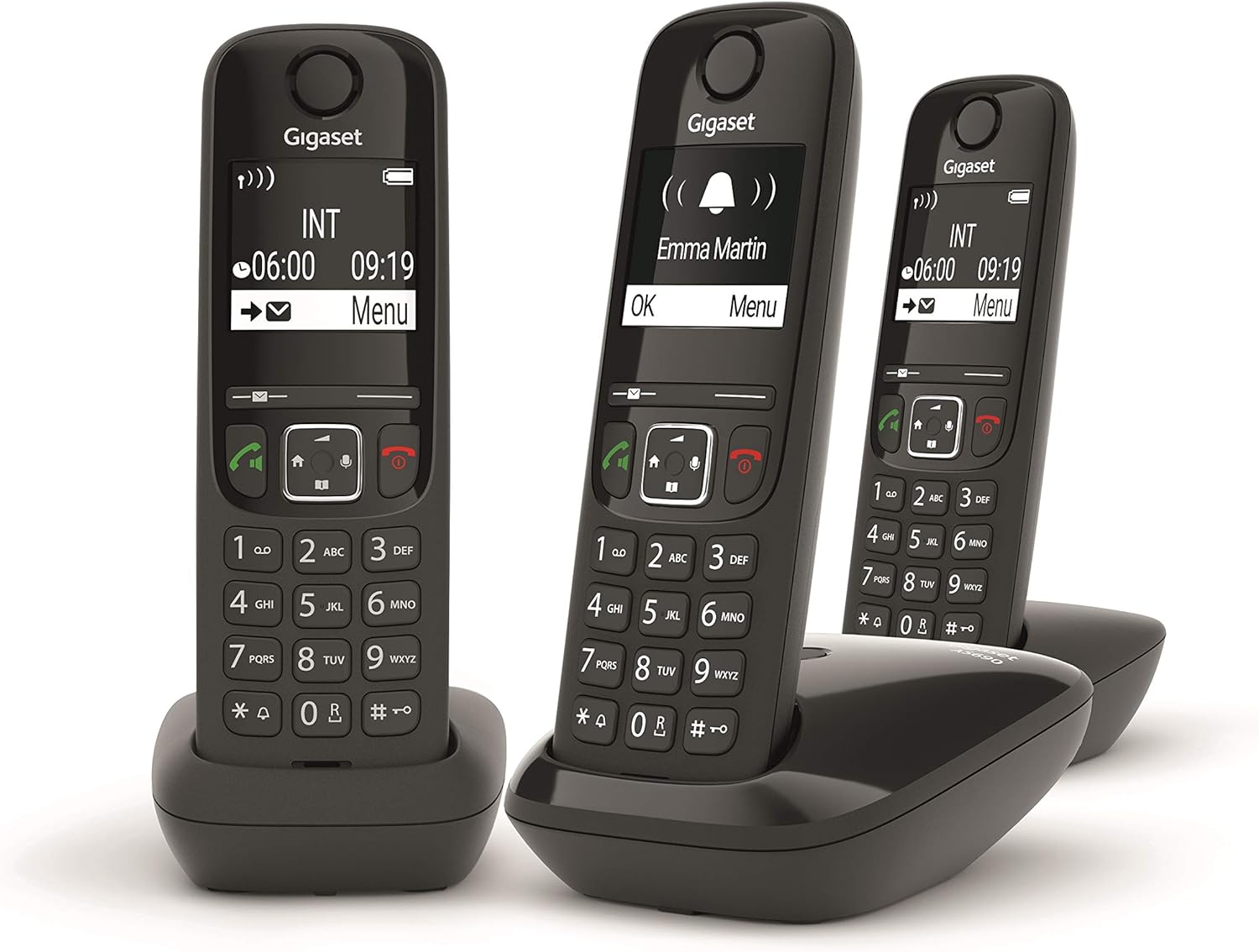 Gigaset AS690 Trio Telefono Cordless: 3 Portatili per Chiamate Interne ...