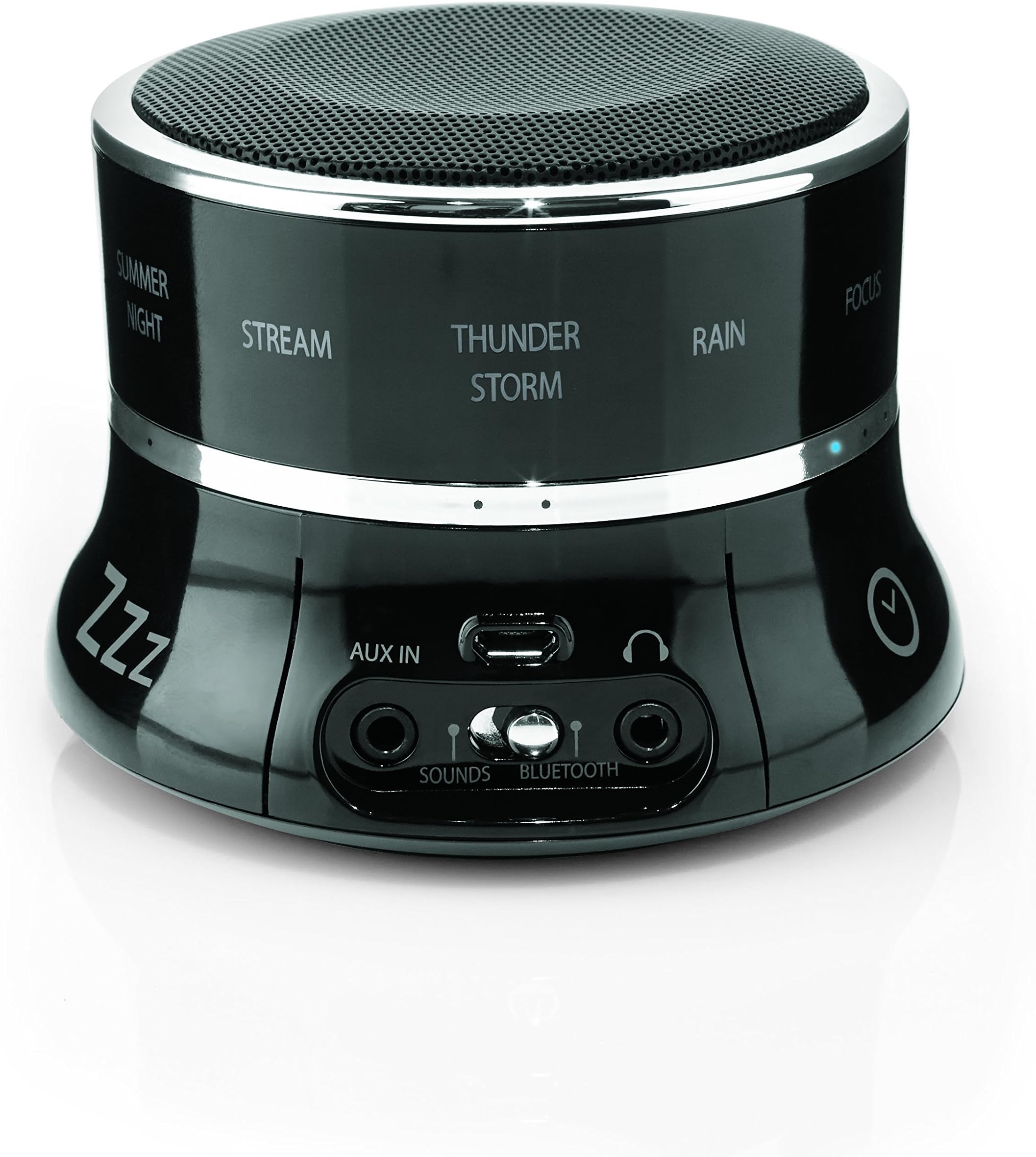 Brookstone Tranquil Moments Bedside Sleep Sound Machine & Bluetooth Speaker, Black, 0.5 Pound