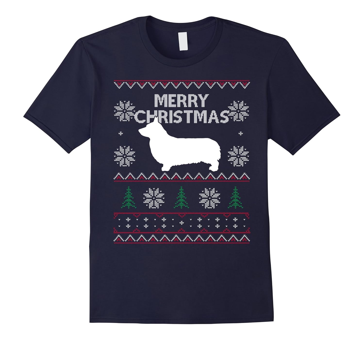 Welsh Corgi Ugly Christmas Sweater T-Shirt-Rose