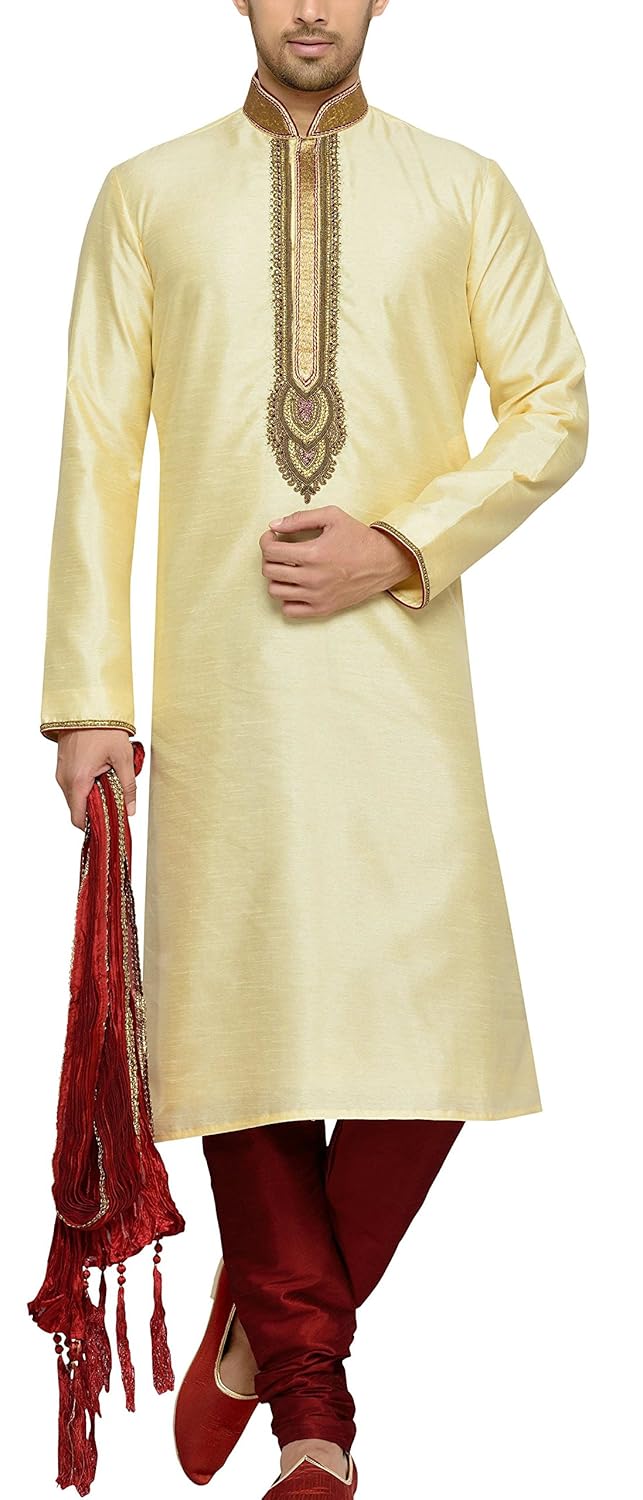 indian poshakh men's silk sherwani
