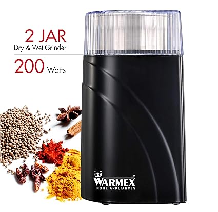 Warmex DWG 09 200 Watts 3 in 1 Coffee ,Spices & Chuney Grinder ( Black)