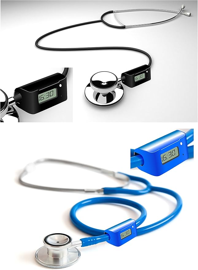 Black MedInc ® (TM) Digital Stethoscope Clock for Doctors and Nurses