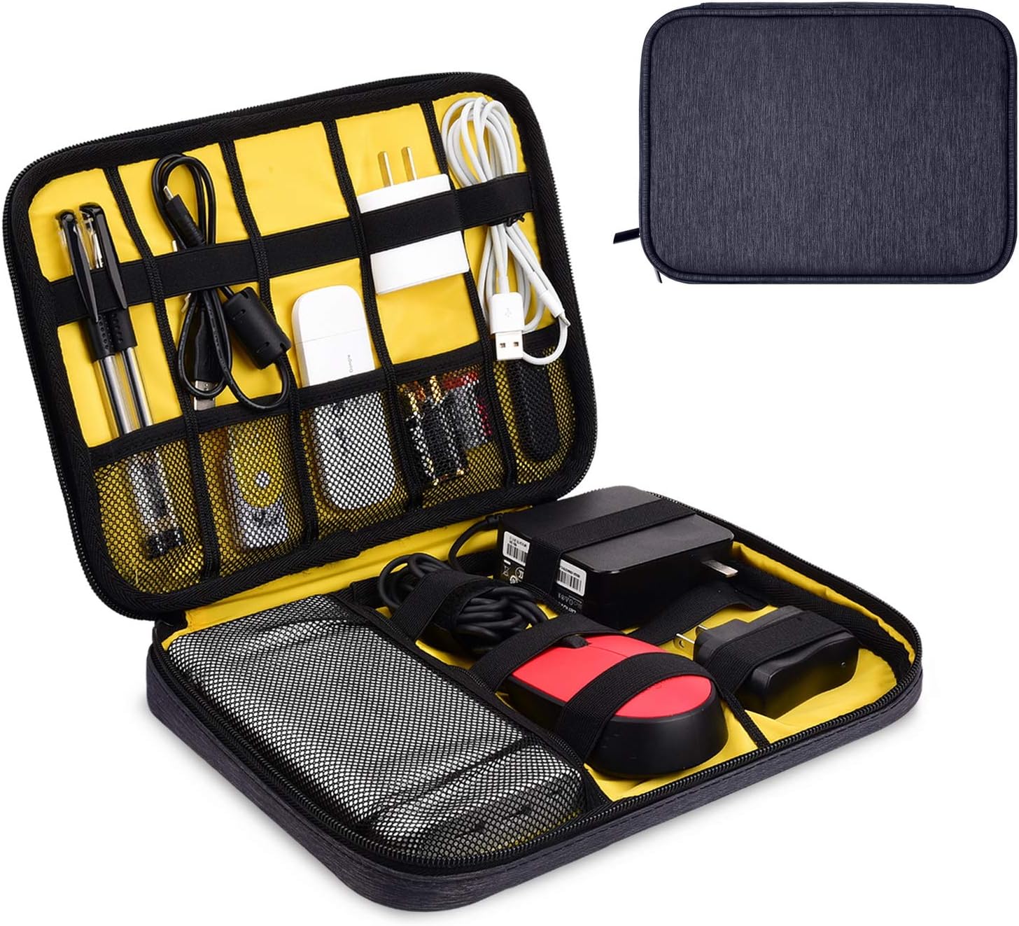 Electronics Accessories Bag,Cable Organiser Bag Gaget Bag for USB,Power Banks,Ipad,Phone Accessories,Hard Disk by SKYNEW,Dark Grey