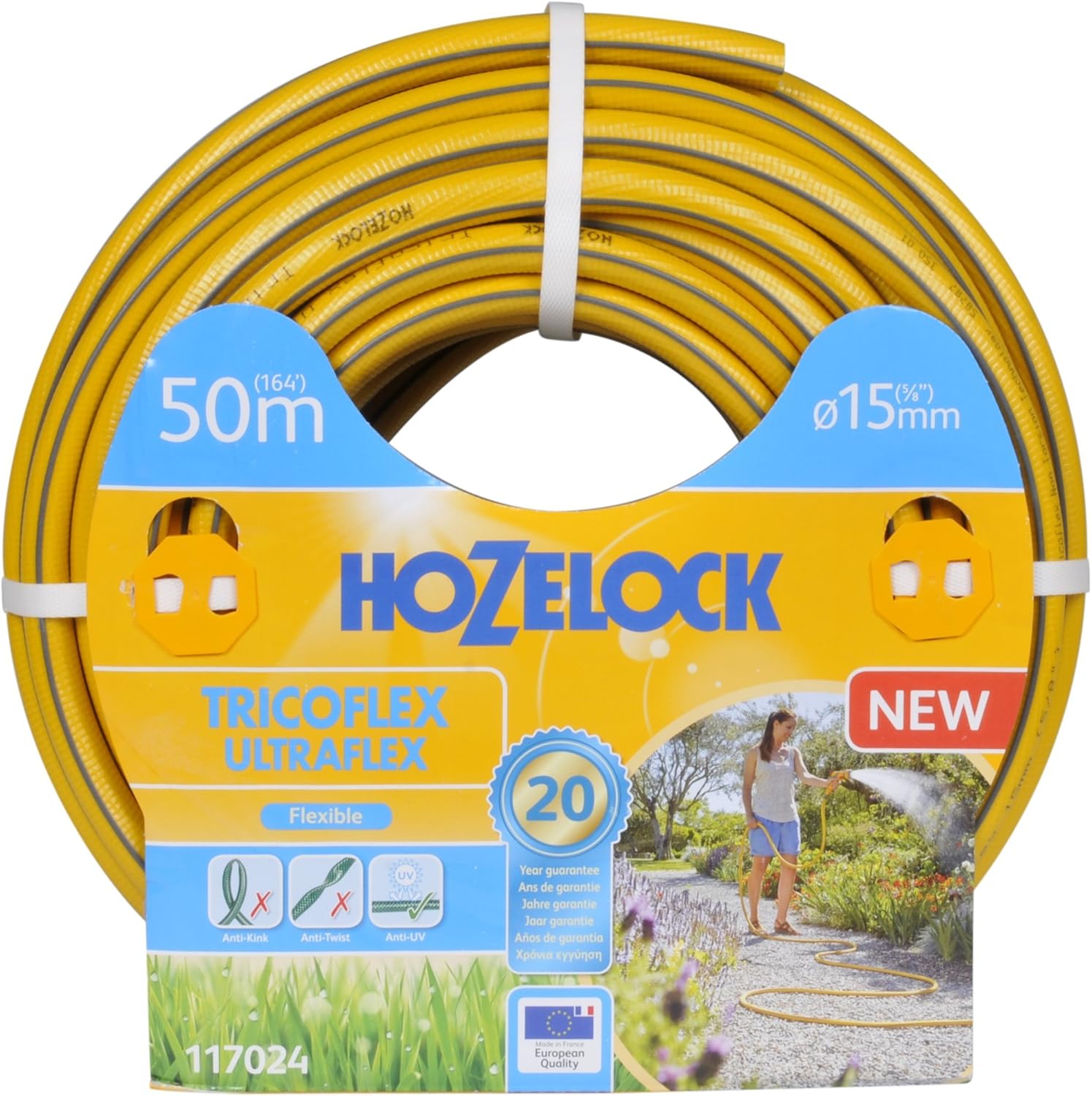 Hozelock Tricoflex Ultraflex Hose, Yellow, 15 mm x 50 m Amazon.co.uk