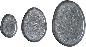 Creative Co-Op Decorative Galvanized (Set of 3 Sizes) Metal Tray, Grey