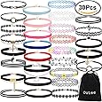 Outee 30 PCS Black Velvet Choker Necklace Set Henna Tattoo Choker Set Velvet Tattoo Ribbon Velvet Choker Set for Teen Girls Women