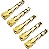 Cable Matters 5-Pack, Gold Plated 6.3mm (1/4 inch) to 3.5 mm Male to Female Stereo Adapter