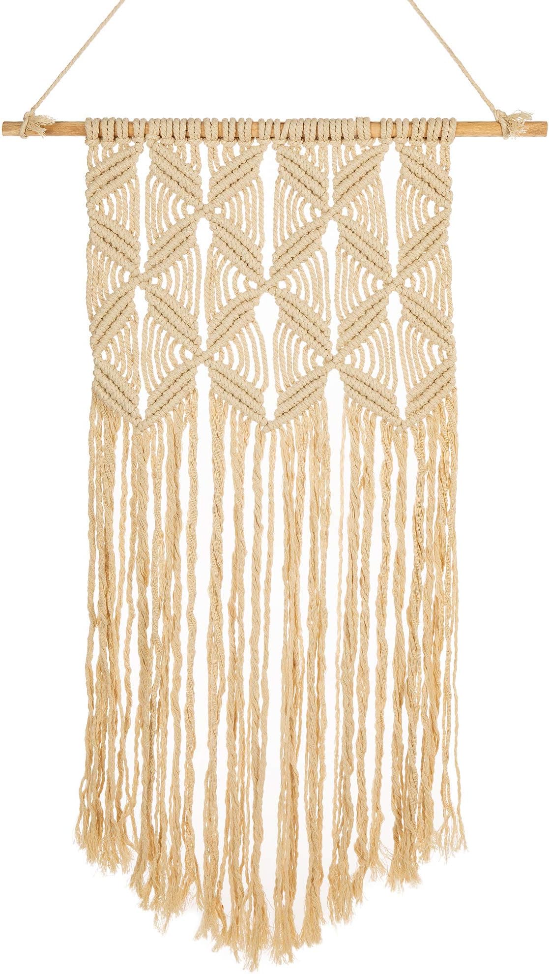 Macrame Wall Hanging Home Decor (Large) Bohemian Decorative Art Tapestry for Living Room, House, Apartment | Vintage Style, Handmade Craft