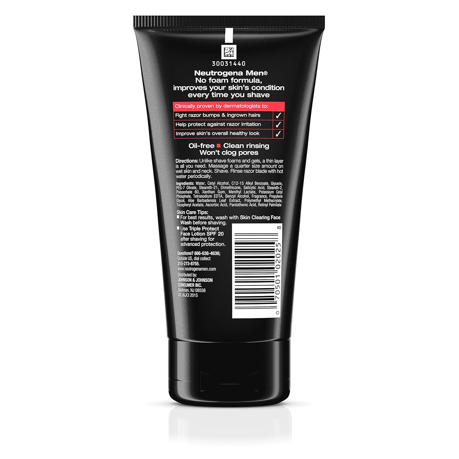 Amazon Com Neutrogena Men Skin Clearing Shave Cream Oil Free