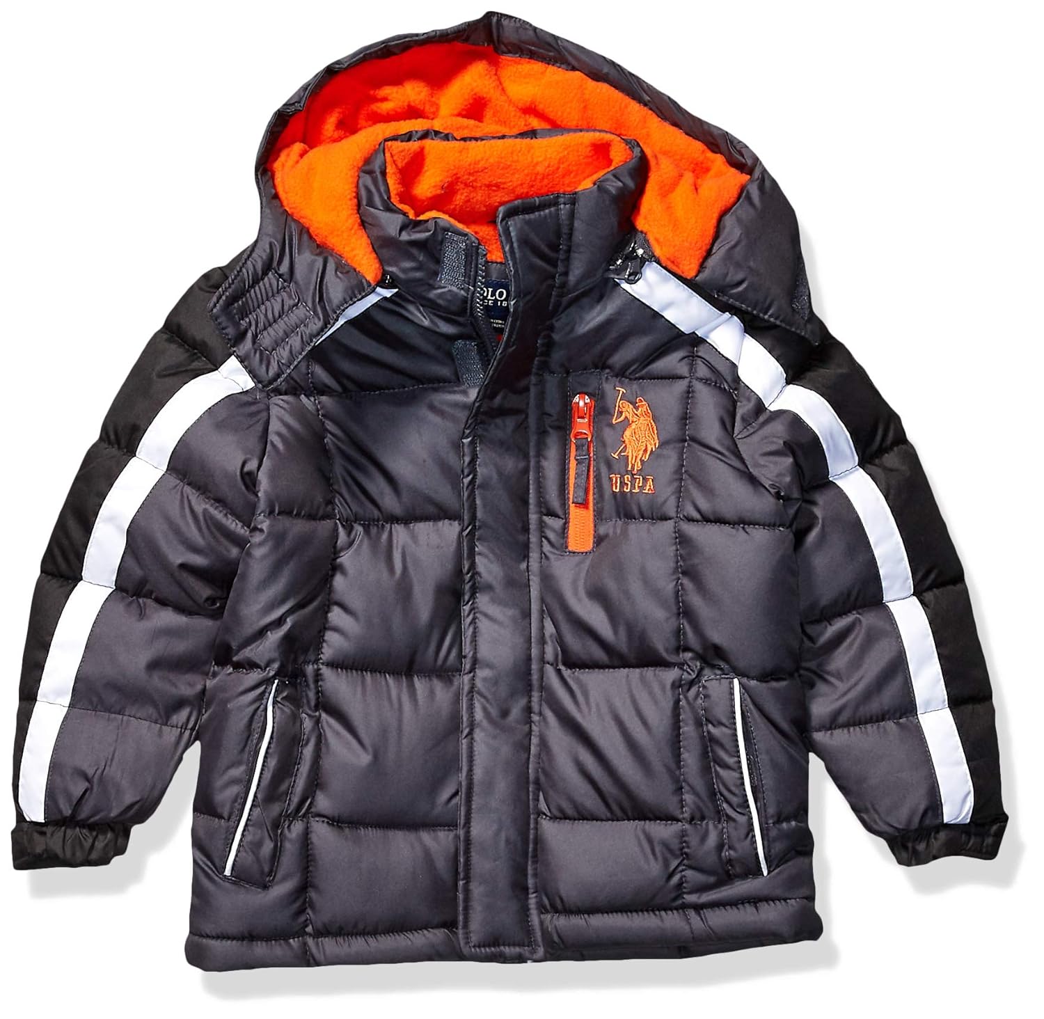 orange polo bubble jacket