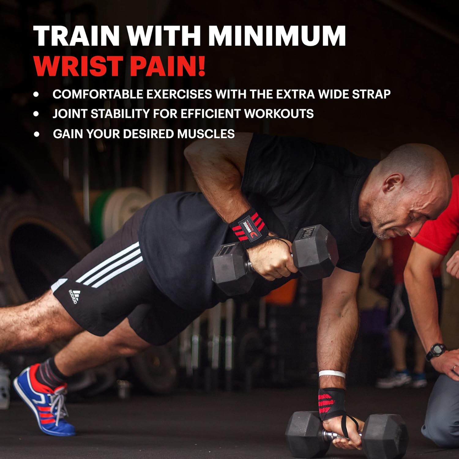 DMoose Wrist Wraps for Weightlifting 12 and 18 Inches Thumb Loops with Wrist Support for Workouts Powerlifting Wrist Straps for Weight Lifting Men and Women : Sports & Outdoors