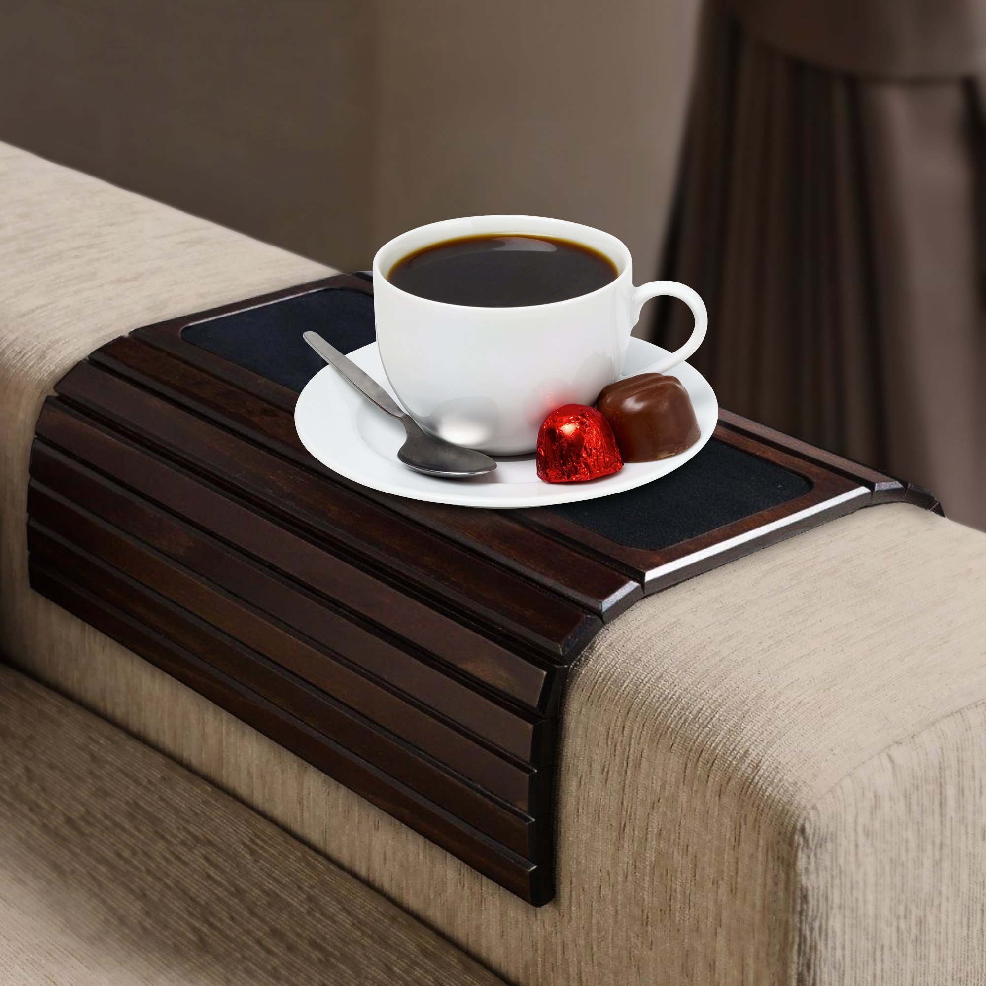 Kleeger Sofa Arm Tray Table Wood Side Table Tray Flexible Portable Folding Couch Drink Holder Buy Online In Botswana Kleeger Products In Botswana See Prices Reviews And Free