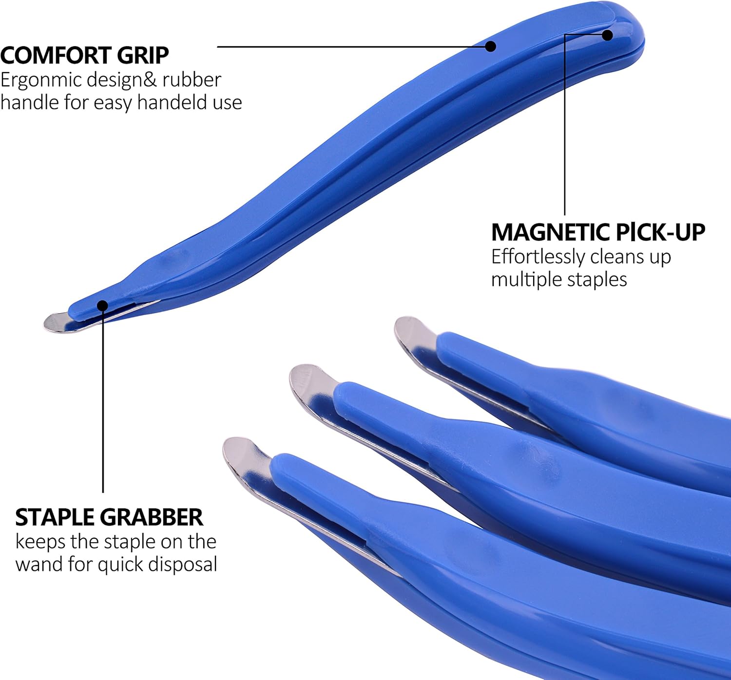 Ktrio Staple Remover Professional Magnetic Easy Staple Removers Stapler Remover Staple Remover Tool Staple Puller Remover Staple Pullers for Office, School and Home 3PCS Black : Office Products