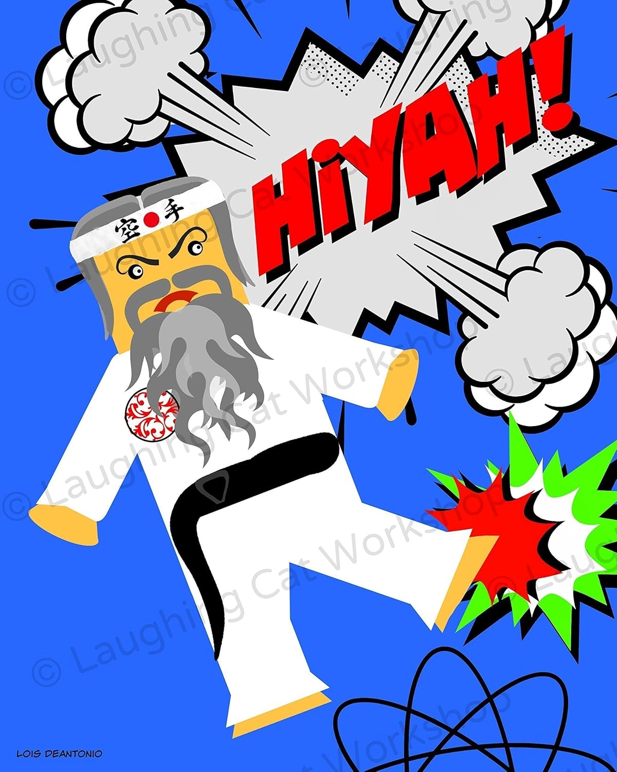 Amazon Com Ninja Warrior Art Print Funny Karate Kid Comic Print Cute Superhero Superheroes Poster Good And Evil Art Children S Wall Art Ninja Boys Room Decor Handmade