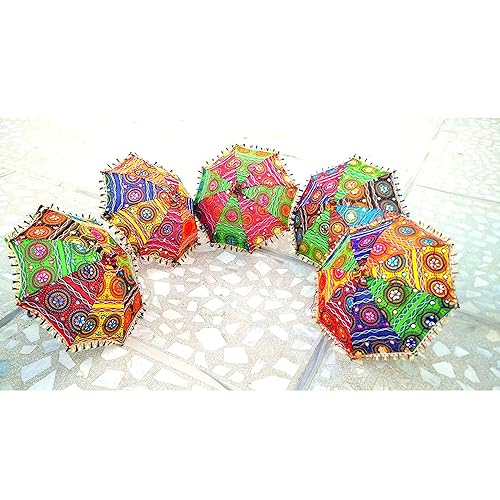 SUVASANA Rajasthani Handicraft Jaipur Embroidery Work Decorative|| Wedding Umbrella for Event|| Home Decor Party||Umbrellas Bohemian Hippie Decor