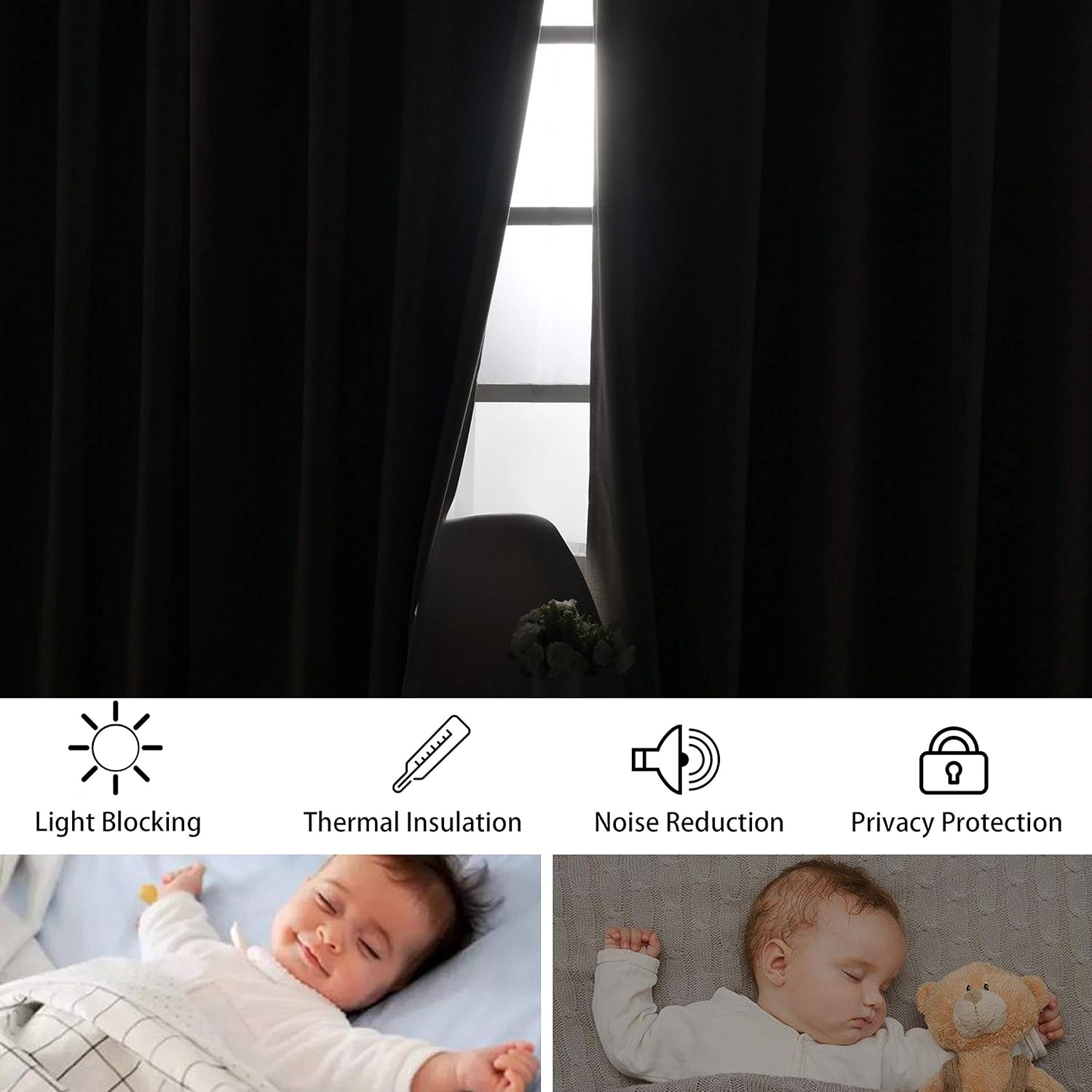 LORDTEX 100% Blackout Curtains for Bedroom Linen Textured Burlap Room Darkening Curtains Thermal Insulated Window Treatment Drapes Light Blocking for Kitchen Room (2 Panels, 52 x 108 inches, Cream): Home & Kitchen