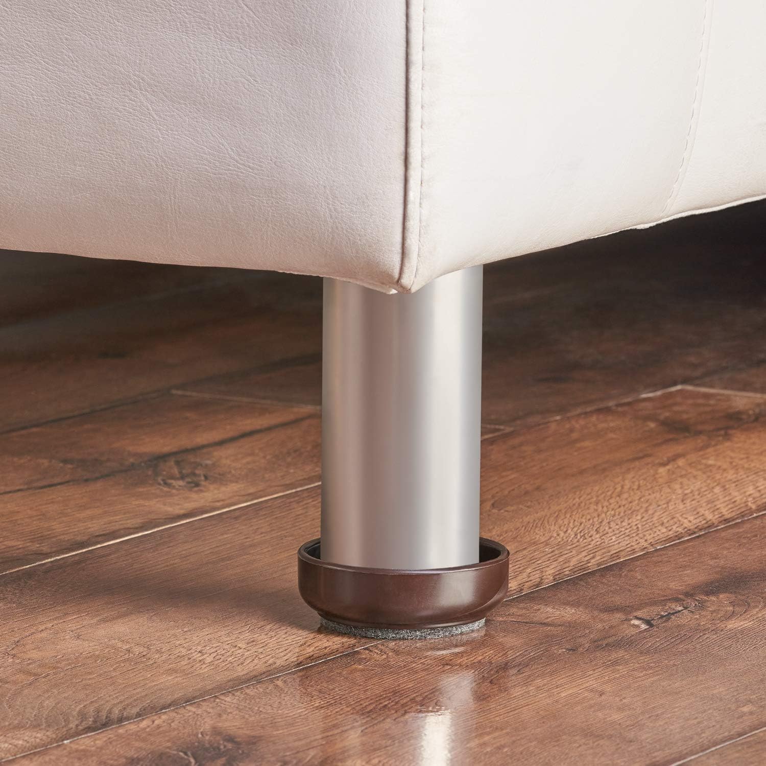 Medipaq Felt Castor Cups - 8x Large 60mm Solid Brown - Protects Wooden & Smooth Floors - Chair & Furniture Leg Protectors - Image 4