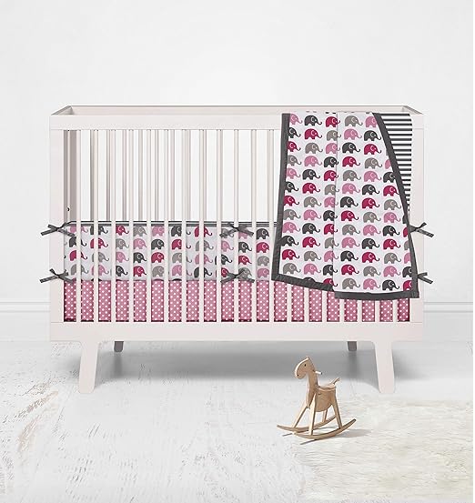 mini crib elephant bedding set