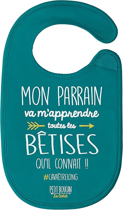 Petit Boucan Mon Parrain M Apprendra Toutes Les Betises Bavoir Bebe Garcon 100 Coton Doux Double En Eponge Coton Tres Absorbant En Bleu Canard Amazon Fr Bebes Puericulture