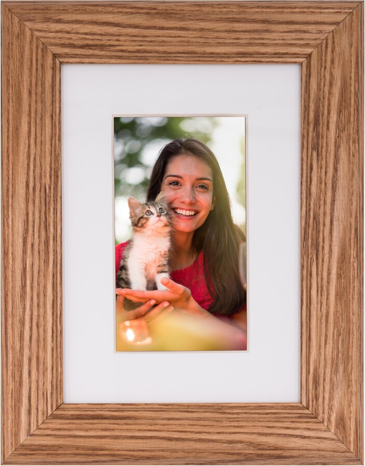 New 5x7 Picture Frame Light Oak Ash Hardwood w/Mat for