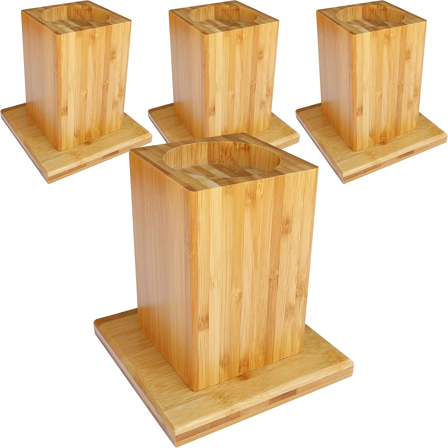 Demase Solid Bamboo Bed & Furniture Raisers Add 6.5″ of Height and Get In and Out of Your Bed