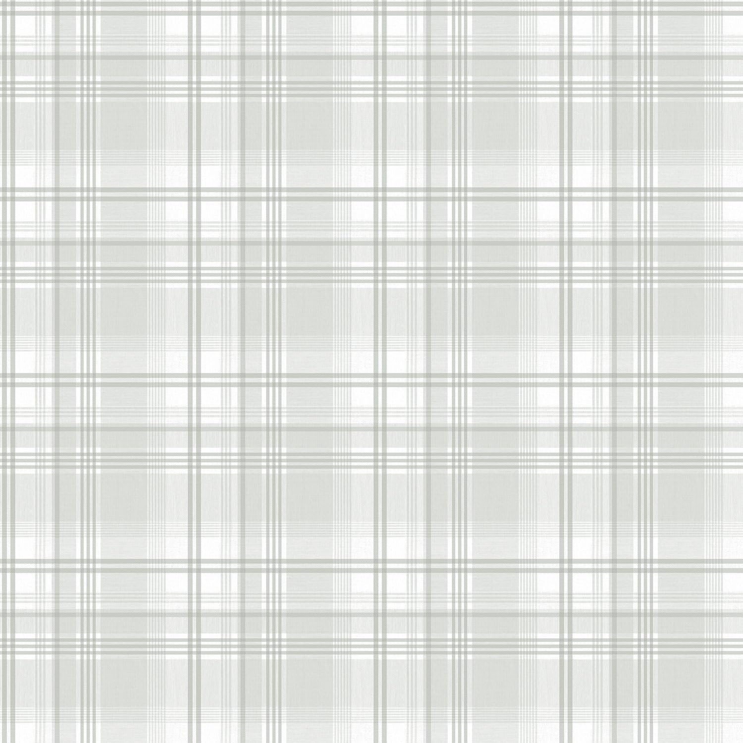 Galerie G56307 Nordic Elements Tartan Design Wallpaper, Grey, 10m x 53cm