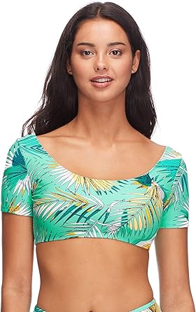 short sleeve crop top bathing suit