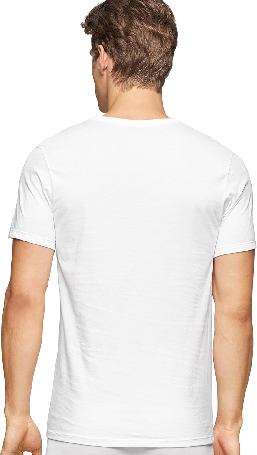 Calvin Klein Men's Cotton Classic Slim Fit V Neck T-Shirts at  Men’s Clothing store