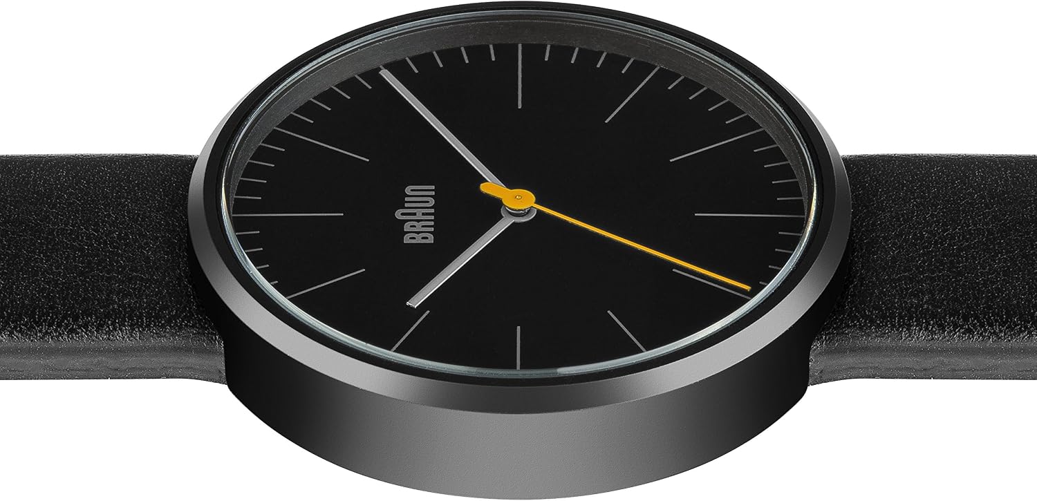Braun Men's Quartz Watch with Black Dial Analogue Display and Black Leather Strap BN0172BKBKG, Black/Black, 42 - Image 4