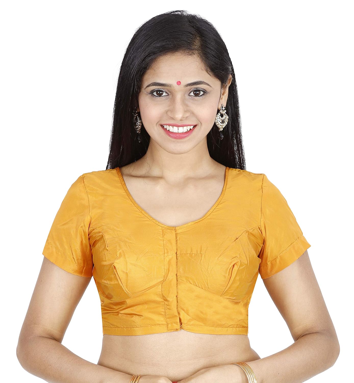 jisb shiny silk cotton readymade blouse,mustard