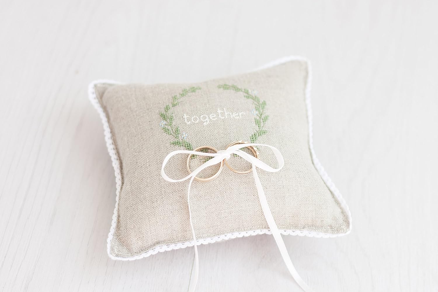 Laurel Wreath Ring Pillow Ring Bearer Pillow Personalized Ring