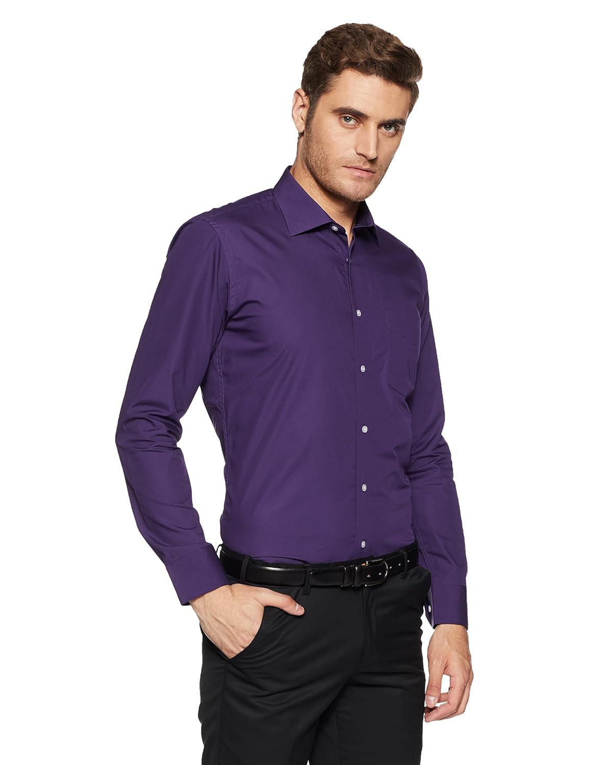 van heusen men's plain slim fit formal shirt
