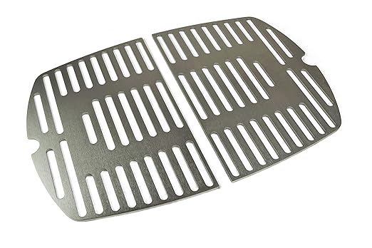 Grillrost.com - Edelstahl Grillrost/Ersatzrost passend für alle Grills der Weber Q1000 Baureihe (Zweigeteilt)